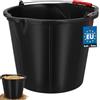 KOTARBAU® Secchio in plastica con beccuccio, 15 l, con manico, colore nero