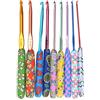 Respicefinem Uncinetti Set 9 Pezzi Uncinetti In Alluminio Con Impugnatura Ergonomica Morbida Impugnatura Kit 2mm-9mm Extra Lunghe Knit Needles per principianti dell'uncinetto e appassionati