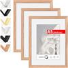 HIMEETIME® 3x Cornice A5 15x21 cm in legno massiccio di quercia con fronte in perspex, per esporre un'immagine di 10x15 cm con tappetino o 14.8x21 cm senza tappetino