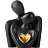XMGZQ Statua di coppia grande, decorazione per soggiorno, camera da letto, scultura per anniversario, matrimonio, regalo d'amore per coppie, 2026, soprammobili per mensola (nero, 18 cm)