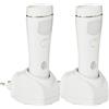 Northpoint Set di 2 prese a LED, luce notturna, colore bianco, lampada da parete con sensore di movimento, ricarica