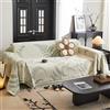 VanderHOME Copridivano Super Soffice, Plaid divano Decorativa a Motivi Moderni in Ciniglia con Frangia per Divano/Letto/Esterno, Copriletto Multiuso Divano 180 * 460cm-Verde