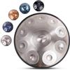 Generico Tamburo in Acciaio in D Minor 10 Note 58cm 432HZ/440 HZ, Hand Drum Percussione per adulti Meditazione Personale(Silver,440Hz)