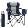 HIGH POINT SPORTS Sedia Pieghevole da Campeggio 200kg Sedia da Campo Portatile e Resistente con Portabicchieri Sedia da Pesca Blu