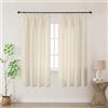 Joydeco Tende Lino Semitrasparenti per Interni Finestre 2 Pezzi L 117 x A 183 CM, Tende Decorative Moderne con Fettuccia Camera da Letto Soggiorno Sala da Pranzo, Colore Lino