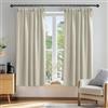 Deconovo Tende Oscuranti Camera da Letto 2 Pezzi, Termiche Isolanti, Tende Coprente e Moderne per Finestre Interni, 117x138 CM (Larghezza x Altezza), Beige Chiaro