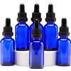 YIZHAO Blu Bottiglie Contagocce Vetro 30ml, con Pipette Contagocce Vetro,per Oli Essenziali, Aromaterapia, Laboratorio, Fragranze, Cosmetici, Viaggio - 6 Pcs