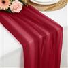 Foatcox Runner de Tavolo Rosso Vino, 77 X 300 CM Morbido e Confortevole Runner de Tavolo Moderno in Chiffon Tulle per Matrimoni, Battesimi, Baby Shower, Addio Al Nubilato, Decorazione da Tavolo in Cucina