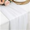 Foatcox Runner de Tavolo Bianco in Chiffon, 77 X 300 CM Morbido e Confortevole Runner de Tavolo Moderno Tulle per Matrimoni, Feste, Battesimi, Baby Shower, Addio Al Nubilato, Decorazione da Tavolo in Cucina