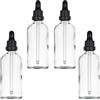 YIZHAO Trasparente Bottiglie Contagocce Vetro 100ml, con Pipette Contagocce Vetro,per Oli Essenziali, Aromaterapia, Laboratorio, Fragranze, Cosmetici, Viaggio - 4 Pcs