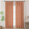 Joydeco Tende Lino Semitrasparenti per Interni Finestre 2 Pezzi L 140 x A 260 CM, Tende Decorative Moderne con Fettuccia Camera da Letto Soggiorno Sala da Pranzo, Terracotta