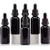 YIZHAO Nero Bottiglie Contagocce Vetro 30ml, con Pipette Contagocce Vetro,per Oli Essenziali, Aromaterapia, Laboratorio, Fragranze, Cosmetici, Viaggio - 6 Pcs