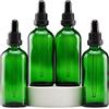 YIZHAO Verde Bottiglie Contagocce Vetro 100ml, con Pipette Contagocce Vetro,per Oli Essenziali, Aromaterapia, Laboratorio, Fragranze, Cosmetici, Viaggio - 4 Pcs