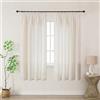 Joydeco Tende Lino Semitrasparenti per Interni Finestre 2 Pezzi L 140 x A 175 CM, Tende Decorative Moderne con Fettuccia Camera da Letto Soggiorno Sala da Pranzo, Bianco