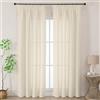 Joydeco Tende Lino Semitrasparenti per Interni Finestre 2 Pezzi L 140 x A 260 CM, Tende Decorative Moderne con Fettuccia Camera da Letto Soggiorno Sala da Pranzo, Colore Lino