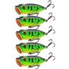 Generic XILILHC 5 Pz 9g 7 Cm Popper Esche da Pesca Esche Artificiali Wobblers Attrezzatura da Pesca Set di Esche da Pesca alla Carpa Accessori Strumenti for Trota Spigola(5pcs 12g Mix)