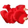 CIGPKLO Ventaglio di Danza Ventagli di Danza del Velo Seta Cinese Unisex in 1 Paio ventagli Ventre Colore Puro 180 * 90 cm(Red,280x90cm)