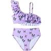 Generico Costume Bambina 2 Pezzi Mare,Costume da Bagno Due Pezzi Stampato per Ragazze con Spalline A Balze per La Spiaggia Estiva in Piscina