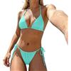 Generico Bikini Donna Mare, Costume da Bagno Donna Due Pezzi, Costume Bagno Bikini Tankini Classico Elegante Costume A Due Pezzi in Tinta Unita con Taglio Classico E Schiena Scoperta
