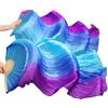 CIGPKLO Ventaglio di Danza Ventagli di Danza del Ventre in Vera Seta 1 Paio/Pezzo Ventaglio Lungo in Tinta Fatta a Mano Cinese Velo 24 Colori(17,L-180x90cmReal Silk)