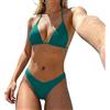 Generico Bikini Donna Push Up, Costume da Bagno Donna Curvy, Elegante Bikini Spiaggia con Slip A Vita Alta Bagno A Tinta Unita per L'Estate Comodo E Aderente