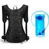 Tsawntd Zaini idrici, Zaino da trekking leggero con sacca d'acqua da 2 litri per ciclismo, corsa, arrampicata, Gilet idrico da corsa nero Zaini da acqua per