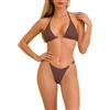 Generico Bikini Donna Brasiliana, Costume Piscina Donna, Bikini Estivo A Tinta Unita con Laccetti Laterali Due Pezzi Top A Triangolo E Regolabile