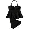 Generico Costumi Ragazza,Costume da Bagno Due Pezzi Tankini A Coste Elastiche Alte per Ragazze Comodo Costume da Bagno per Bambini