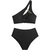 Generico Costume Donna Bikini, Costume da Bagno Donna, Costume da Bagno da Donna Due Pezzi Tinta Unita Bikini Monospalla Sexy