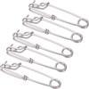 LUCKDANO Clip per Filo Lungo 5PCS Clip per Filo Connettori da Pesca a Scatto - Acciaio Inossidabile, Sostituzione Rapida, Design Leggero per la Pesca in Acqua Salata e d'Acqua Dolce (3.0 * 110MM)