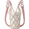 Ngbbby Portabottiglie a Tracolla, Tracolla in Corda di Cotone Intrecciata a Mano con Borsa portabottiglie Elastica con Fibbia in Metallo Regolabile
