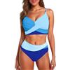 Generico Bikini Donna Curvy, Costumi Mare da Donna, Costume da Bagno da Donna Tankini Scollo A V Due Pezzi Bikini Copricostume Resort Vacanza Estate Abbigliamento da Spiaggia Comodo Ed Elegante