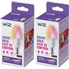 WiZ Lampadina Smart WiFi, Luce Bianca o Colorata Dimmerabile, E14, 40 W, Tecnologia SpaceSense, Controllo Vocale (Alexa, Apple HomeKit, Google Home) (Confezione da 2)