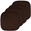 Sweet Home Collection Cuscino per sedia in memory foam, motivo a nido d'ape, antiscivolo, con retro in gomma arrotondato, quadrato, 40,6 x 40,6 cm, marrone, confezione da 4