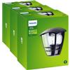 Philips LED Creek Lampada da Parete per Esterni, Luce Diffusa, Alluminio, Nero (Confezione da 3)
