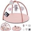 Blissful Diary Palestrina Neonato Con Arco Rimovibile, Palestrina Neonato Montessori Con 6 Giochi - Sviluppo Sensoriale E Motorio Progressivo, Regalo Per Neonati, Ragazze E Ragazzi, Rosa