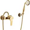 Gx Rubinetto Vasca Bagno Con Doccetta Ottone Monocomando Rubinetto Miscelatore Vasca A Parete Con Supporto E Tubo Da 150Cm, Oro