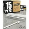 BAILROP Maniglie per Mobili da Cucina bianche 96mm Inox - Maniglie Cucina Bianco Eleganza Inox - Ricambi e Maniglie per Mobili da Cucina