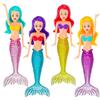 YESAH Set di 4 giocattoli ad acqua, giocattoli interattivi per immersioni per la piscina per bambini (sirena luminosa), giocattolo creativo per la vasca da bagno, animali acquatici colorati per