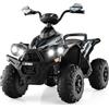 COSTWAY 12V Quad Elettrico per Bambini, Auto Elettrica Cavalcabile con Luci LED Musica e Pedale, 2,2-4,3 km/h, Quad Regalo per Bambini 3-8 Anni (Nero)