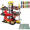 M MOLTO MOLTO | 5 piante parcheggi per bambini con garage, rampe, lavanderia, ascensore, stazione di benzina e area unta | Include 10 auto + accesori | Giocattoli educativi per bambini | + 3 anni