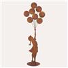 KeyHome Store Bimba con Palloncini Grande in Ferro Corten Marrone Ruggine( 120x45x18 cm)