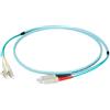 efbe Schott Cavo jumper duplex LC-SC 50/125 µm, OM3, LSZH -- colore acquamarina, Flat Twin 3x5 mm, 1 m
