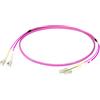 efbe Schott Cavo duplex LC-LC 50/125 µm, OM4 -- LSZH, viola Erika, Flat Twin 3x5 mm, 20 m