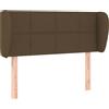 vidaXL Testiera con orecchie Marrone scuro 83x23x78/88 cm Tessuto