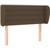 vidaXL Testiera con orecchie Marrone scuro 103x23x78/88 cm Tessuto