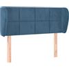 vidaXL Testiera con orecchie blu scuro 83x23x78/88 cm in velluto