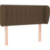 vidaXL Testiera con orecchie Marrone scuro 103x23x78/88 cm Tessuto