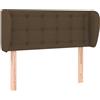 vidaXL Testiera con orecchie Marrone scuro 83x23x78/88 cm Tessuto