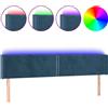 vidaXL Testiera LED blu scuro 163x16x78/88 cm Velluto